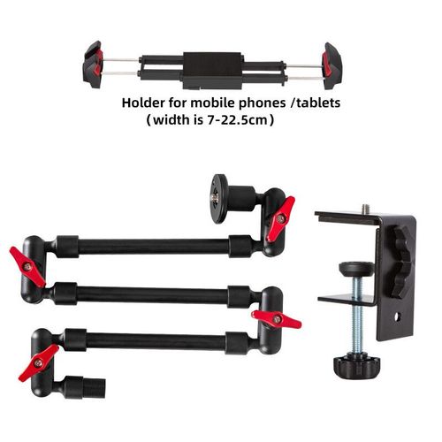 Support de monopode en alliage d'aluminium,bras Flexible pliable avec tte sphrique pour Gopro Hero DJI OSMO SJcam,appareil photo DSLR,tlphone portable - Type For phone tablets