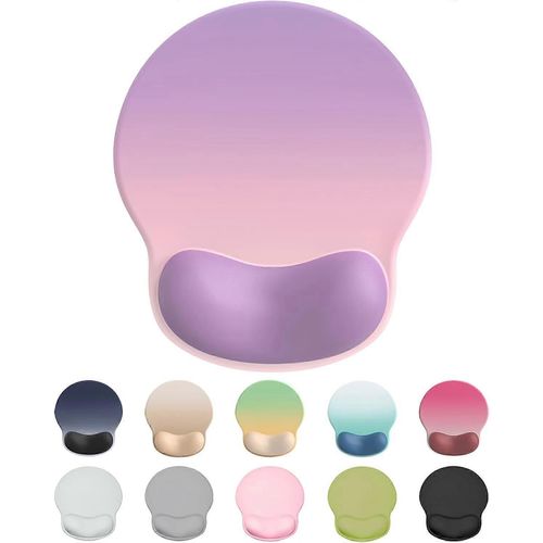 Support de poignet de tapis de souris, repose-poignet de tapis de souris confortable, tapis de souris en gel pour soulager la douleur au poignet, base en caoutchouc antidrapante (dgrad rose violet)