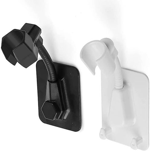 Support De Pommeau De Douche 2 Pices, Support Mural Universel Rglable Et Rotatif  360 Degrs, Support De Pommeau De Douche Adhsif Non Perforant Pour Salle De Bain