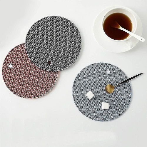 Support de pot en silicone et mitaines de four, isolation antidrapante polyvalente en caoutchouc en nid dabeille Coussinets chauds Trivet, tapis de table antidrapant rsistant  la chaleur, paquet