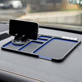 Support de téléphone portable en Silicone support pour téléphone,tapis  antidérapant pour tableau de bord de voiture avec numéro de téléphone de  stationnement temporaire - Type Bleu