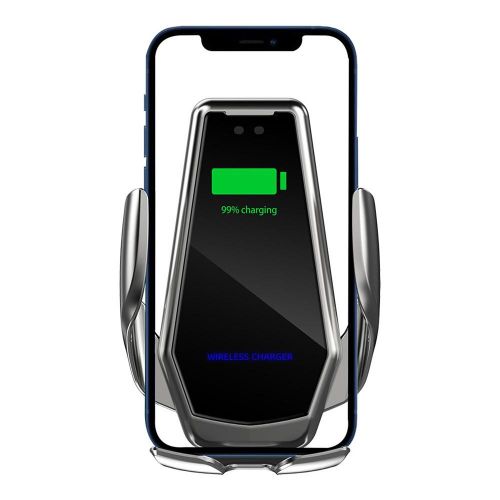 Support De Tlphone Portable Pour Voiture, Avec Chargeur Sans Fil 15w, Capteur Infrarouge Intelligent, Fixation Sur Grille D'aration