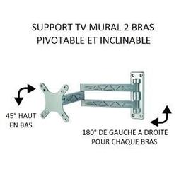 SUPPORT TV 2 BRAS ALUMINIUM ANTARION