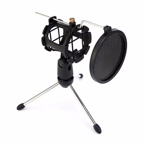 Support de trpied de Microphone support de Microphone de bureau pliable avec pince de support de micro de bti de choc et filtre