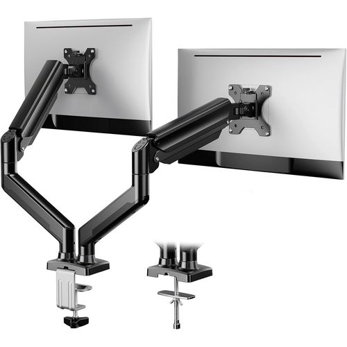 Support Double Ecran Pc 2 de 17  32 Pouces,Bras pour cran Pc Capacit de Charge Max 2-10 kg,Support Rglable pour Double cran,Pivotant  180,Inclinable,Rotation  360,75x75/100x100