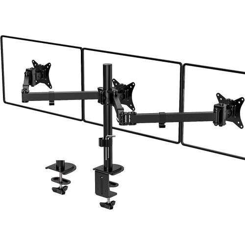Support Ecran PC 3 pour 17-27 Pouces cran Plat & incurv,vesa 75 x 75 100 x 100 Support Triple Ecran,7 kg/Bras,Aupport 3 Ecran PC avec 2 Modes d'installation