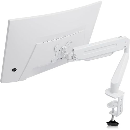 Support cran PC,Bras cran PC pour crans LCD LED de 17-32 Pouces,Support cran PC avec Ressort  Gaz Rotatif  360,VESA 75x75/100x100 mm,Pied cran PC-MD8W(Blanc)