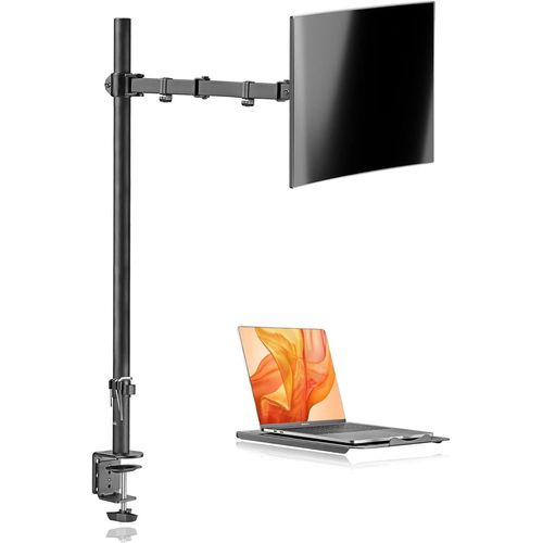 Support cran PC,Bras Ecran PC pour Ordinateur Portable (80cm de Altura Ajustable) pour cran LCD LED de 13  27 Pouces et Ordinateur Portable jusqu' 17 Pouces,Rotation 360-MD6821TP004
