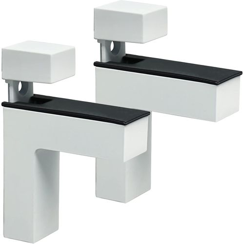 Support tagre Verre Support D'tagre Rglable Et Adaptable D'paisseur De 5-30mm Pour Salle De Bain,Fixation Murale  Vis,Finition Blanc Brillant En Alliage De Zinc,2 Pcs,Ebl008w-2p