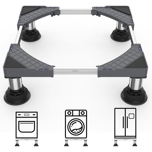 Support Machine  Laver 4 Pieds  Ventouse, Socle Lave Linge Charge 250 Kg, Socle Machine A Laver Rglable 45-65Cm Pour Frigo Lave-Linge Sche-Linge (Gris)[MAC1836]