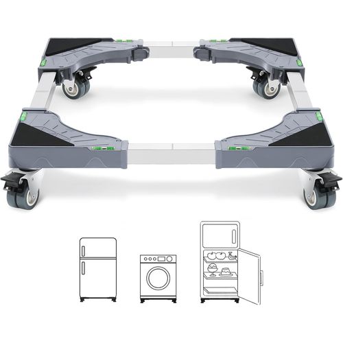 Support Machine  Laver 4 roulettes Verrouillables,Charge 200KG Socle Machine a Laver,Largeur Rglable de 40-62cm Support lectromnager pour Machine A Laver,Sche-Linge,Rfrigrateur