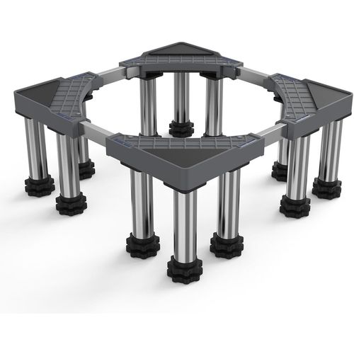 Support Machine  Laver Base Socle Anti-Vibration Avec 12 Pieds Charge 250 Kg Pour Machine  Laver, Sche-Linge, Frigo (Rglable: 43.5-63Cm,18\U201322 Cm)[MAC1181]