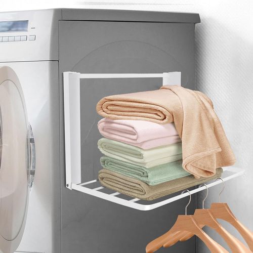 Support Machine a Laver,Meuble de Rangement Machine a Laver,Pliable Support Machine aLaver,Meuble de Rangement Machine a Laver,40.5 * 25cm,Blanc