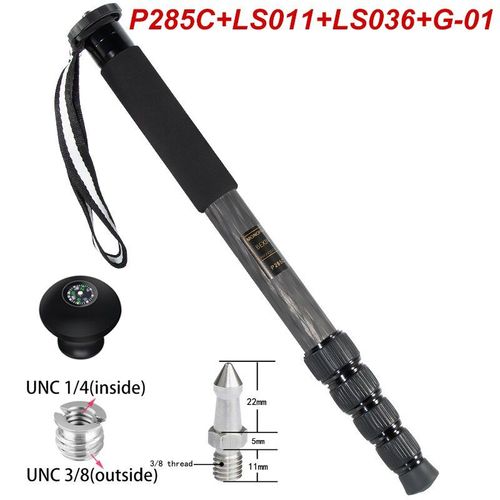 support monopode de voyage Portable en Fiber de carbone P285C, lger et professionnel, peut supporter une rotule pour appareil photo numrique SLR