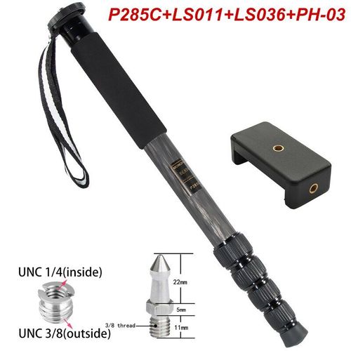 support monopode de voyage Portable en Fiber de carbone P285C, lger et professionnel, peut supporter une rotule pour appareil photo numrique SLR