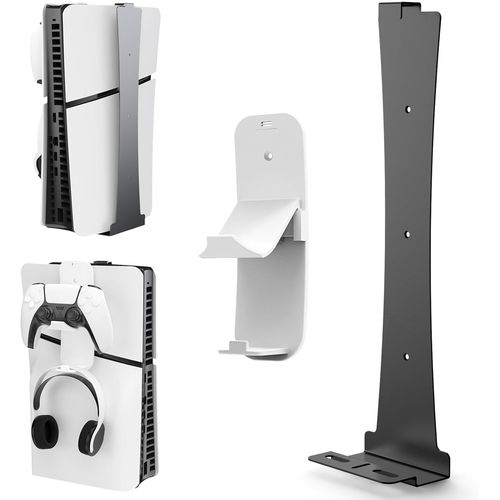 Support mural compatible avec PS5 Slim (Disque et numérique) en Acier Robuste pour Console PS5