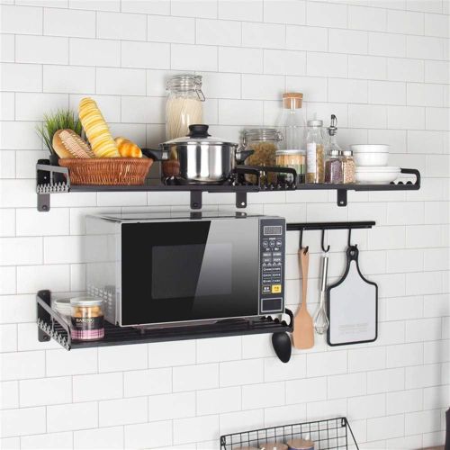 Support Mural Pour Micro-Ondes, tagre De Cuisine, Pour Four  Micro-Ondes, Grill, Four, Fixation Murale, L 60 X 39,5 Cm[MAC0919]