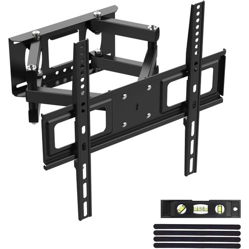 Support Mural TV 26-65 Pouces -Fixation Murale TV Peut Contenir Jusqu' 35KG, Accroche Television Mural Orientable ( 45),Incline (+8,-12)et tend, Support Vesa pour TV Plat/ Incurv,Noir