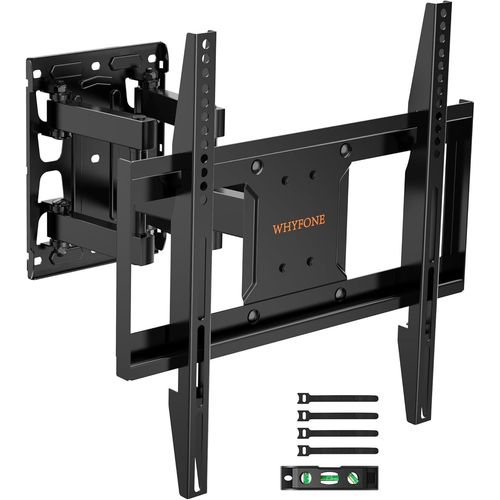 Support Mural TV pour Tlviseurs Plats et Incurvs LED LCD 26-65 Pouces, Fixation TV Murale Inclinable et Extensible avec Double Bras jusqu' 45kg, Support TV Max. VESA 400x400mm