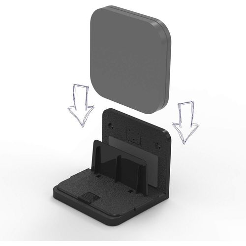 Support Mural Universel pour TV Box / Switches et hubs / Routeurs / Modems, Compatible avec Apple TV, Sky Q mini, etc.. tagre Murale, Installation avec 3M Adhsif ou Vis, Noir.[S1064]