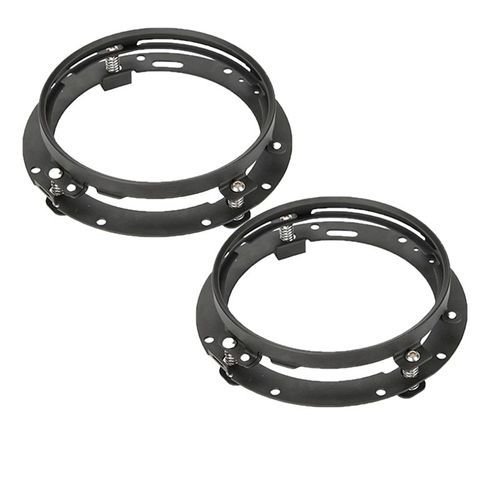 Support Noir 2pc - Phares Led Ronds De 7 Pouces Pour Jeep Wrangler Jk, Avec Clignotant, Pour Lada Niva Urban, 4x4, 12v 24v