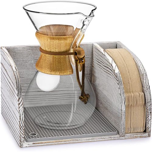 Support Pour Machine  Caf Avec Tampon D'gouttement En Silicone, Machine  Caf Et Filtres En Papier, Support De Rangement Compatible Avec Les Cafetires Chemex (Pas De Cafetire Et De