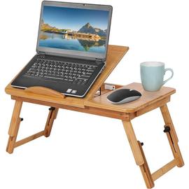 Plateau pour ordinateur portable réglable en Bamboo, table pliante portable  pour