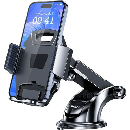 Support Tlphone Voiture, Auto Universel Ventouse Rglable Support Rotation 360 Et Un Bouton De Libration Pour Smartphones Et Gps 4.7-6.7 Pouces - Noir[Car781392]