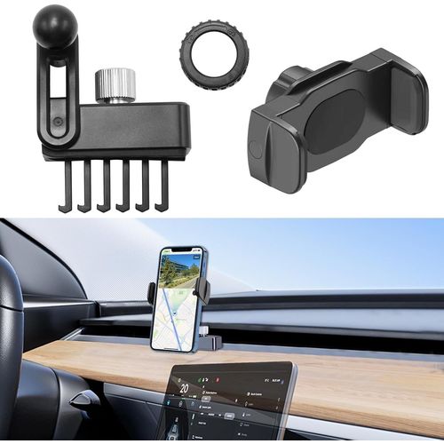 Support Tlphone Voiture Compatible Avec Tesla Model 3 Model Y 2023,Custom Base De Support Tesla De Smartphone,Porte Tlphone Mise  Niveau D'accessoire De Voiture Rglable Rotatif  360