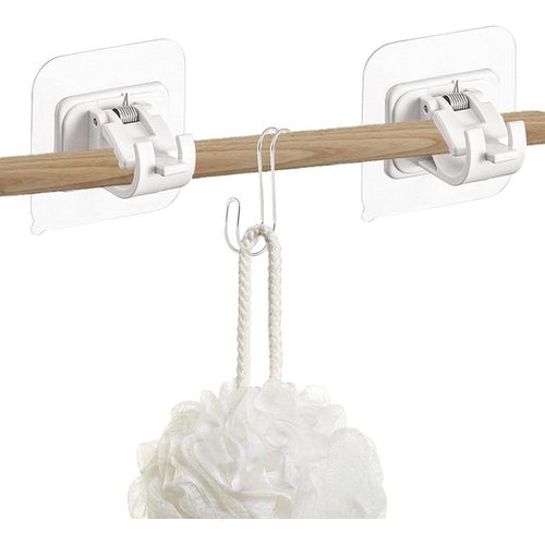 Support Tringle À Rideau Auto Adhésif, 2PCS Support De Tringle À Rideau AutoAdhésif Supports De