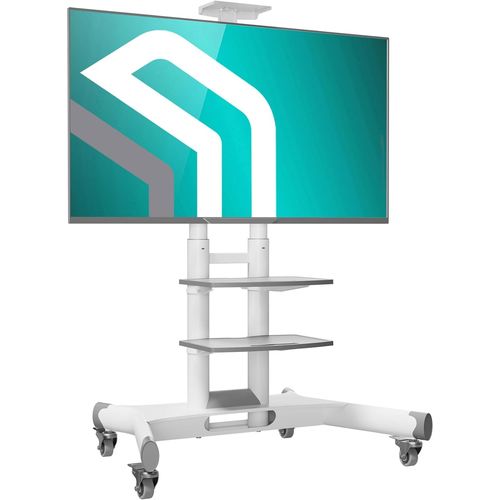 Support Tv Mobile Sur Roulettes Pour 40-70 Pouces Tvs, Chariot Tv Support Roulant Poids Jusqu' 45,5 Kg - Meuble Tv Roulette Vesa 100X100