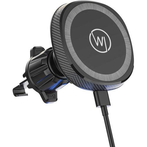 Support Voiture 15W avec Fonction de Charge,Compatible avec MagSafe iPhone 15,14,13,12 (Pro,Max,Plus,Mini) Chargeur sans Fil,Grille de Ventilation Support Voiture