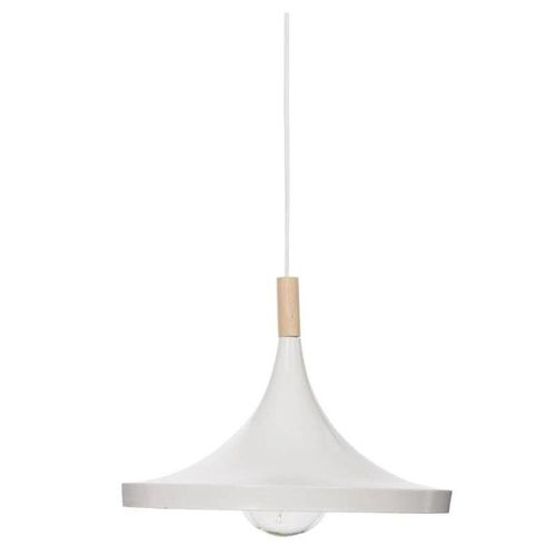 Suspension Blanche C?Ne M?Tal Et Pin - Silamp
