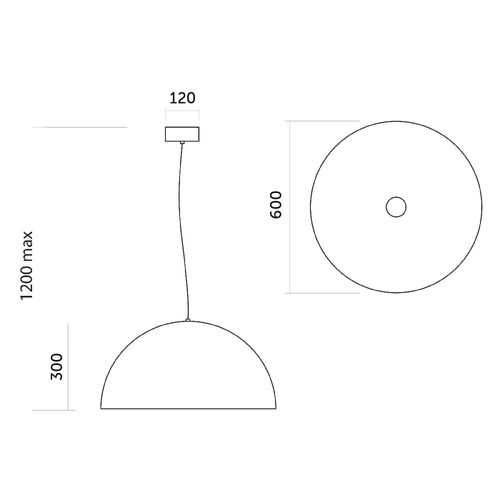 Suspension Mtal Blanc Et Feuille D'or Interne 60cm