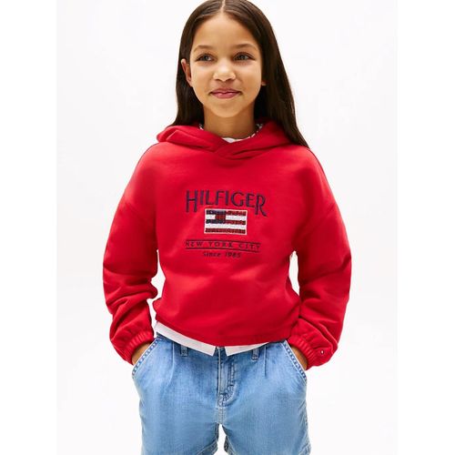 Sweat  Capuche Dcontract Hilfiger Flag Hilfiger Sequin Flag Hoodie/Red - 128 Cm
