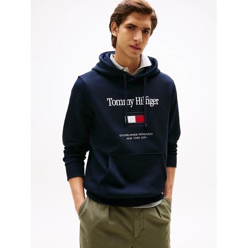 Sweat  Capuche En Molleton Flex  Drapeau Tommy Embro Flag Hoodie/Navy Blue - Xxxl