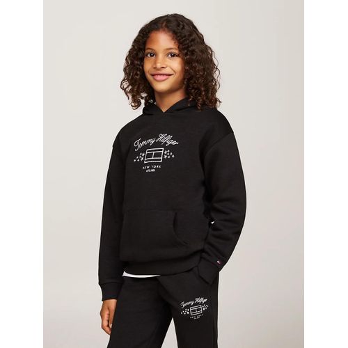 Sweat  Capuche En Molleton Textur  Logo Th Flag Slub Fleece Hoodie/Black - 140 Cm
