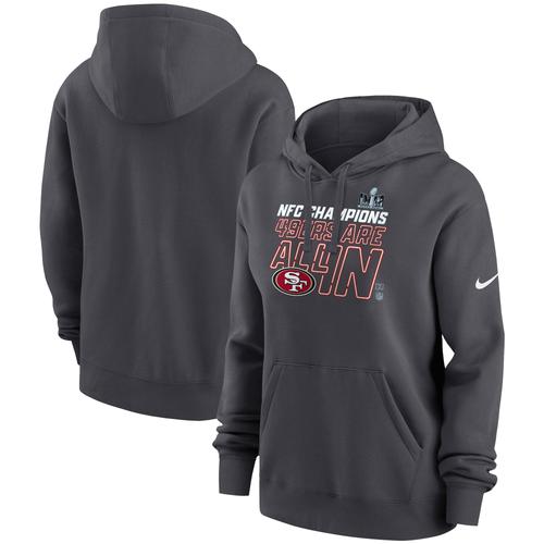 Sweat  Capuche Nike Anthracite San Francisco 49ers 2023 Nfc Champions Locker Room Trophy Collection Pour Femme