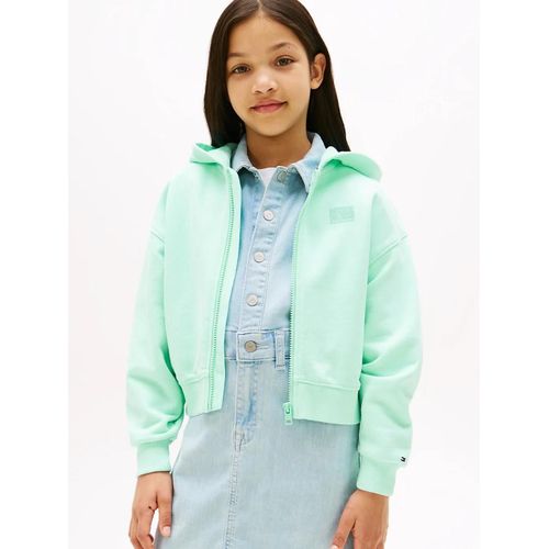 Sweat  Capuche Zipp Dcontract Tommy Tonal Flag Hoodie/Menthol - 152 Cm