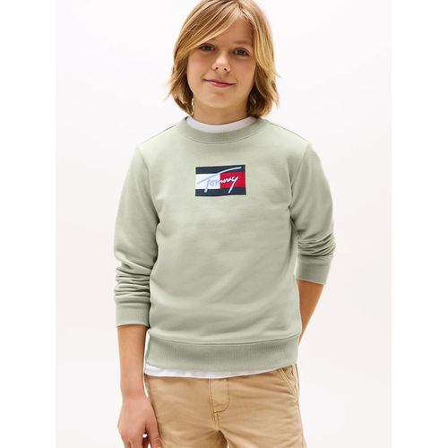 Sweat  Logo Emblmatique Tommy Script Flag Sweatshirt/Misty Sage - 122 Cm
