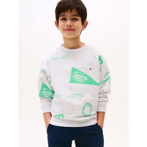 Sweat  Motif Logo All Over Printed Sweatshirt/Grey Heather - 152 Cm