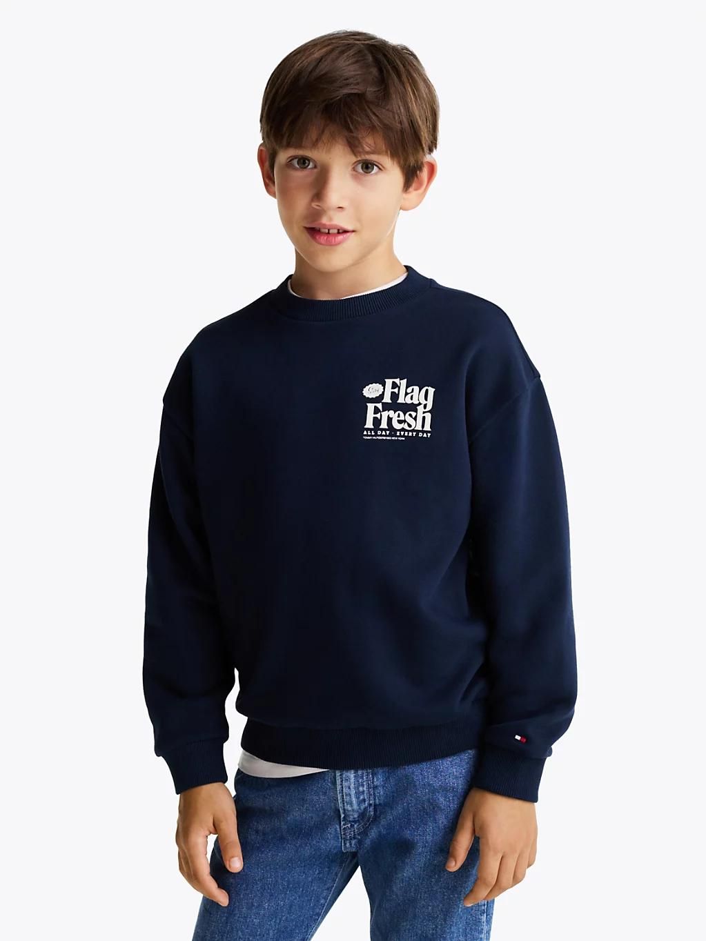 Sweat  Slogan Et Drapeau Au Dos Fun Flag Sweatshirt/Dark Blue - 86 Cm