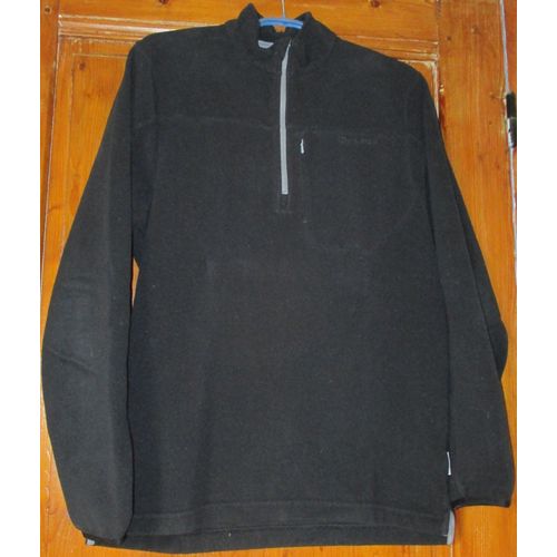 Sweat Avec Encolure Zippe - Quechua De Decathlon Creation - Taille S (88/91cm) - Noir - 100% Polyester Fibre Stratermic