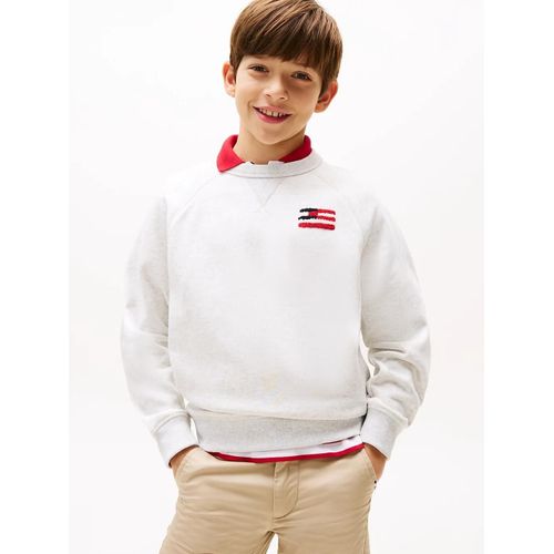 Sweat Dcontract Hilfiger Flag Hilfiger Flag Relaxed Sweatshirt/Snow White Heather - 152 Cm