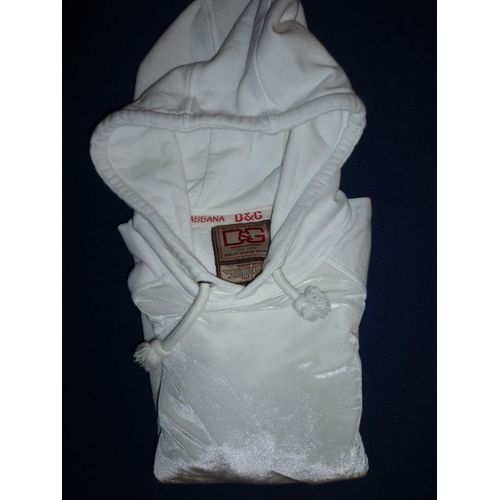 Sweat Dolce & Gabbana Blanc Bi-Matieres Avec Capuche Taille Medium