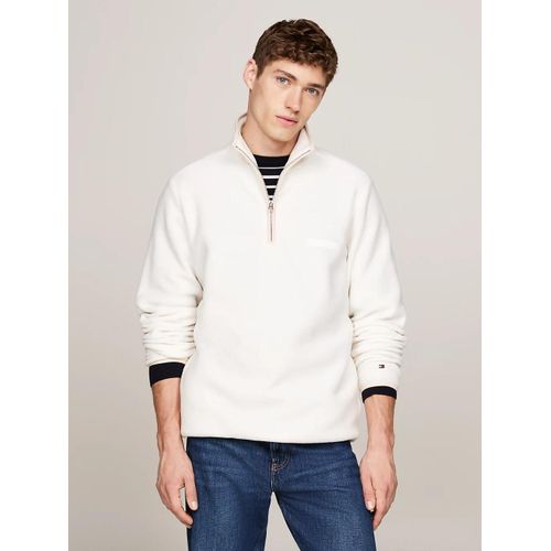 Sweat En Molleton Textur Zipp Monotype Textured Fleece Mock/Ivory Petal - Xxl