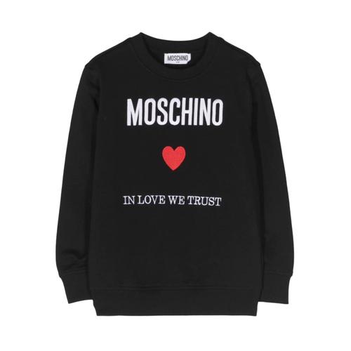 Sweat-Shirt En Coton Moschino Avec Logo Brod Noir