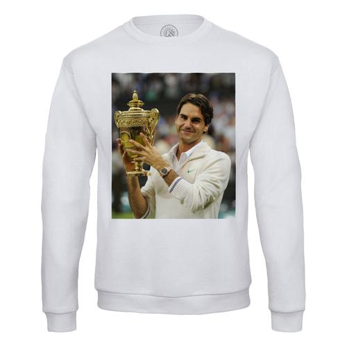 Sweat Shirt Homme Trophee Grand Chelem Champion Roger Federer Tennis Superstar Sport