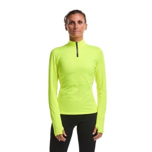 Sweat Zipp Femme Ekoi Perf Running Jaune Fluo