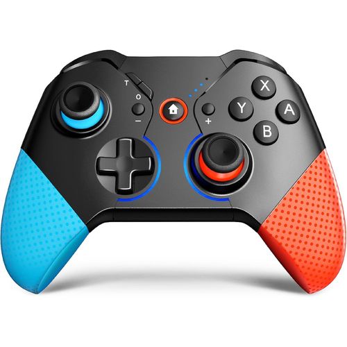 Switch Manette, Contrleur Sans Fil Pour Nintendo Switch De Jeu Rveiller Programmable Bluetooth Joy Con Joystick Avec Capteur 6 Axes / Vibration Double Choc / Turbo / Lumire Respiratoire Fonction